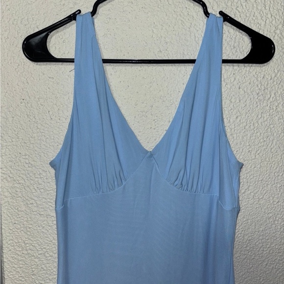 Chic Backless Light Blue Ruffle Dress - Picture 3 of 6